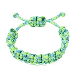 Весенне-зеленый 7 плетеные браслеты из полиэстера и спандекса с внутренним сердечником для мужчин и женщин, весенний зеленый, внутренний диаметр: 1-3/4~3-1/4 дюйм (4.6~8.3 см)
