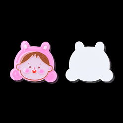 Бледно-Розовый Акриловые кабошоны с принтом, ребенок, розовый жемчуг, 27x31x2 мм