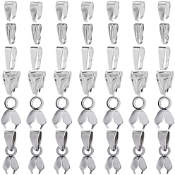 Нержавеющая Сталь Цвет 180 шт. 6 стили 201 и 304 защелкивающиеся скобы из нержавеющей стали и скобы-скобы для колки льда, цвет нержавеющей стали, 7~10x2.5~7x2.5~6.5 мм, отверстие : 3x4~8 мм, 30 шт / стиль