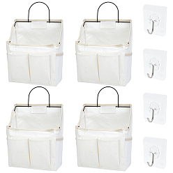 Белый Пылезащитные подвесные сумки для хранения из хлопка и льна, прямоугольные, белые, 37 см