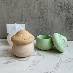 Белый Наборы силиконовых форм для грибов своими руками, формы для хранения, для уф-смолы, изготовление изделий из эпоксидной смолы, белые, 83~84x47~55 мм, внутренний диаметр: 55 мм, 2 шт / комплект