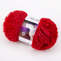 Красный Пряжа из полиэстера и нейлона, толстая пряжа из искусственного меха из шерсти норки, для вязания мягкого шарфа своими руками, красные, 13 мм, около 32.81 ярдов (30 м) / моток