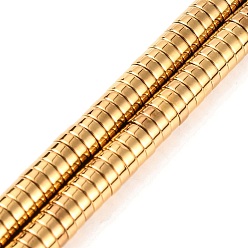 Настоящее золото 24K Гальванические нити из синтетических немагнитных гематитовых бусин, диск, Heishi бусы, реальный 24 k позолоченный, 6x2 мм, отверстие : 1.2 мм, около 192 шт / нитка, 15.35'' (39 см)