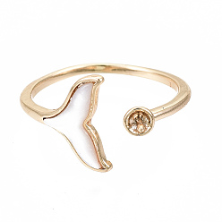 Настоящее золото 18K Настройки кольца для пальца манжеты из латуни, для полуразрушенной бусины, с оболочкой, без никеля , русалка русалки, реальный 18 k позолоченный, размер США 6 3/4 (17.1 мм), штифт: 0.7 мм (для наполовину просверленного валика)