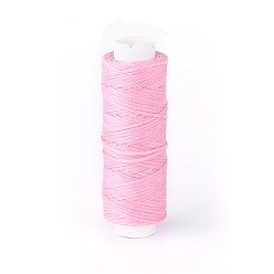 Бледно-Розовый Вощеный шнур полиэстера, микро шнур макраме, для кожаного проекта, изготовление браслетов, ремонт обуви, переплетное дело, плоский, розовый жемчуг, 0.8 мм, около 32.8 ярдов (30 м) / рулон