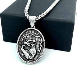 Нержавеющая Сталь Цвет Ретро титановая стальная пластина хип-хоп панк мужское ожерелье в греческом стиле