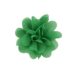 Grün Handgefertigte gewebte Ornament-Accessoires, 3d Blume aus Chiffonstoff, grün, 50 mm
