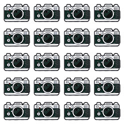 Черный 20шт. эмалированные значки для камер, булавки для лацканов из сплава для одежды рюкзака, чёрные, 16.5x24.5 мм