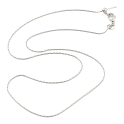 Платина Регулируемые слайдер латунные бостонские звенья цепи ожерелья для мужчин и женщин, долговечный, платина, 19.69 дюйм (50 см)