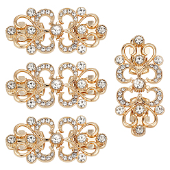Золотой 4шт. зажимы для кардигана из цветочного сплава и стекла, зажимы для воротника свитера для женщин, золотые, 24.5x50x14 мм