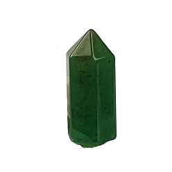 Зеленый Авантюрин Остроконечная башня, натуральный зеленый авантюрин, целебные каменные палочки, украшение для медитации и терапии Рейки чакры, шестиугольная призма, 15x15x35 мм