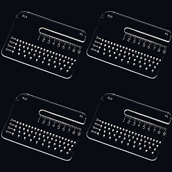 Прозрачный 4шт. акриловые измерительные инструменты с закругленными краями, прозрачные, 5x7x0.4 см