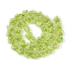 Желто-Зеленый Нити из фольги в технике лэмпворк, цветок, желто-зеленый, 10.5~11x11~12x8~9 мм, отверстие : 1~1.2 мм, около 40 шт / нитка, 16.54~16.73'' (42~42.5 см)