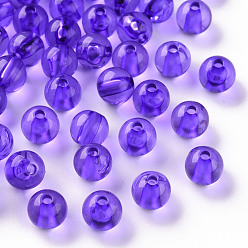 Сине-фиолетовый Прозрачные акриловые бусины, круглые, синий фиолетовый, 8x7 мм, отверстие : 2 мм, Около 1745 шт / 500 г