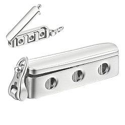 Platine 1Fermoirs torsadés en argent sterling, rectangle, avec un chiffon de polissage 1pc, platine, 19x4x5mm, Trou: 2mm