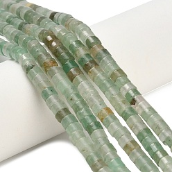 Зеленый Авантюрин Естественный зеленый авантюрин бисер нитей, диск, Heishi бусы, 4x2~2.5 мм, отверстие : 0.7 мм, около 158~160 шт / нитка, 14.96''~15.16'' (38~38.5 см)
