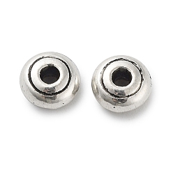 Antique Silver Tibetan Style Alloy Beads, Cadmium Free & Lead Free, Flat Round, Antique Silver, 7x3.5mm, Hole: 2mm, about 1667pcs/1000g