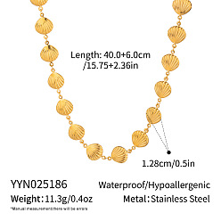 Настоящее золото 18K Ожерелья из ракушек из нержавеющей стали для женщин, реальный 18 k позолоченный, 15.75 дюйм (40 см)
