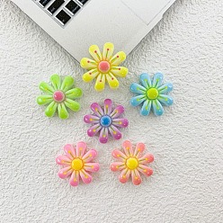 (52) Непрозрачная лаванда Непрозрачные кабошоны из смолы, цветок, разноцветные, 20x18.5~19x6.5 мм