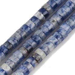 (306FM) Жонкиль матовый с лаймовой подкладкой Натуральное синее пятно нитки из бисера яшмы, диск, Heishi бусы, 4x2.5 мм, отверстие : 0.8 мм, около 161 шт / нитка, 15.35'' (39 см)