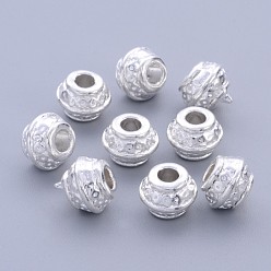 Серебро Тибетском стиле сплав Шарики прокладки, без свинца и без кадмия, рондель, серебряные, 9x7 мм, отверстие : 3.5 мм
