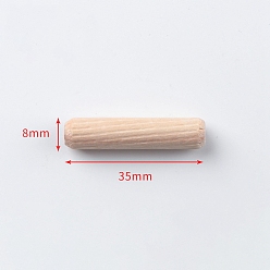 Античный Белый Деревянные рифленые штифты Schima, старинный белый, 35x8 мм