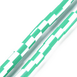 Средний Морско-зеленый Ручной полимерные нити глины шарик, колонка, средний морской зеленый, 5x2.5~6.5 мм, отверстие : 1.6~1.8 мм, около 62~68 шт / нитка, 15.28 дюйм ~ 15.55 дюйм (38.8 см ~ 39.5 см).