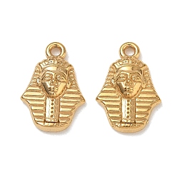 Real 18K Gold Plated 304 Stainless Steel Pendants, Pharaoh Charms, Ion Plating(IP), Real 18K Gold Plated, 16x11x3mm, Hole: 1.5mm