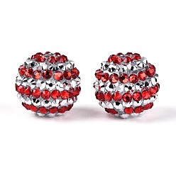 Красный Акрил со смоляными стразами, круглые, для изготовления бисерных ручек, красные, 18~19x19.5~20 мм, отверстие : 2.5~3 мм