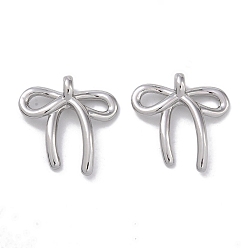Платина Латунные подвески, бантом прелести, без кадмия, без никеля и без свинца, платина, 20.5x19.5x5 мм, отверстие : 1.8 мм