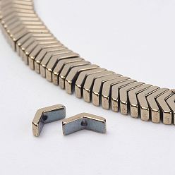Antique Bronze Plated Electroplate Non-Magnetic Synthetic Hematite Strands, V Shape, Grade A, Antique Bronze Plated, 3x6x2mm, Hole: 0.5mm, about 284pcs/strand, 15.74 inch
