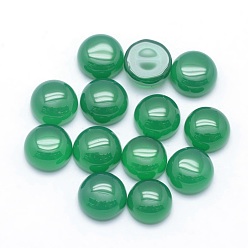 Green Onyx Agate Natural Dyed & Heated Green Onyx Agate Cabochons, Half Round, 6x3~3.5mm