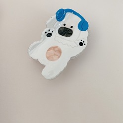 Белый Заколки для волос в форме когтей из ацетата целлюлозы, аксессуары для волос для женщин и девочек, собака, белые, 84x81 мм