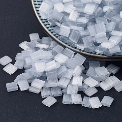 (TL2596) Бледно-серый Шелк Миюки тила бусины, японский бисер, 2-луночное, (тл 2596) шелк бледно-светло-серый, 5x5x1.9 мм, Отверстие : 0.8 мм , около 590 шт / 50 г