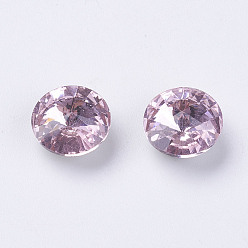 Розовый K 9 горный хрусталь заостренный назад, горный хрусталь Риволи, класс А, с покрытием на задной стороне, конус, светло-розовый, 7x4 мм