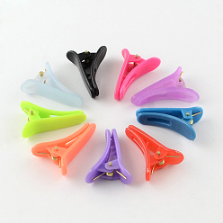 Color mezclado Fornituras de pelo clip de piel de cocodrilo de plástico, color mezclado, 29x8 mm