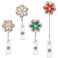 (52) Непрозрачная лаванда 4шт. рулон со значком из цветочного сплава, выдвижной держатель бейджа из абс-пластика, разноцветные, 115 мм