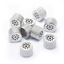 Платина Стойки обшивки латунные бусины, долговечный, полый, колонка, платина, 9x6 мм, отверстие : 1.2 мм