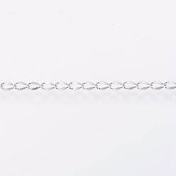 Нержавеющая Сталь Цвет Устойчивы к потускнению 304 витые цепи из нержавеющей стали, бордюрные цепи, пайки, с катушкой, цвет нержавеющей стали, 4x2x0.4 мм, около 32.8 футов (10 м) / рулон
