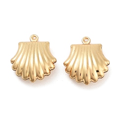 Shell Shape 316 хирургические подвески из нержавеющей стали, реальный 18 k позолоченный, формы раковины, 19x16x6 мм, отверстие : 1 мм