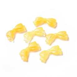 Золотистый Непрозрачные акриловые бусины, блеск бисера, бантом, золотые, 13.5x29x5.5 мм, отверстие : 1.8 мм, Около 415 шт / 500 г