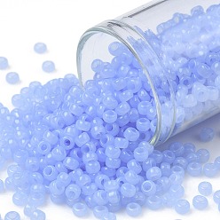(1146) Translucent Light Sapphire Blue Тохо 8/0 круглые бусины, японский бисер, (1146) полупрозрачный светлый сапфировый синий, 3 мм, отверстие : 1 мм, Около 222 шт / 10 г