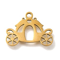 Золотой 201 подвески из нержавеющей стали, подвески в виде тыквенной тележки, золотые, 12x16.5x1 мм, отверстие : 1.5 мм