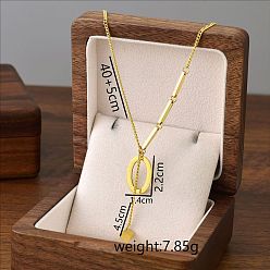 Letter O 304 кулон с инициалом из нержавеющей стали с ожерельем из игральных костей, золотые, Письмо O, 15.75 дюйм (40 см), Кулон : 22x14 мм