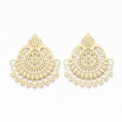 Золотой 304 нержавеющей стали ссылки люстра компонент, золотые, 36x32x0.5 мм, отверстие : 1.2 мм