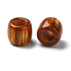 Сэнди Коричневый Cmолы европейские шарики, большие отверстия баррель бисером, песчаный коричневый, 11x12x12 мм, отверстие : 6 мм