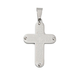 Нержавеющая Сталь Цвет 304 подвески из нержавеющей стали, крестик, цвет нержавеющей стали, 40.5x26x2.5 мм, отверстие : 9x5 мм