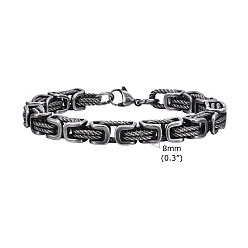 Античное Серебро Браслет из нержавеющей стали, античное серебро, 8-1/4 дюйм (21 см)