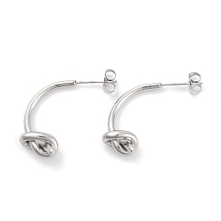 Нержавеющая Сталь Цвет Не тускнеют 304 серьги-гвоздики из нержавеющей стали, узел, цвет нержавеющей стали, 30x21.5 мм