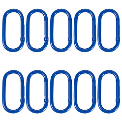 Темно-Синий 10шт. сплав пружинных затворных колец, овальные, темно-синий, 50x25x4 мм